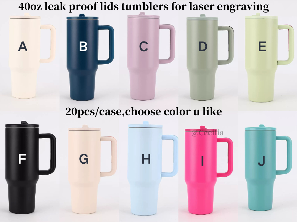 40oz  Leak Proof Lids Double Insulated Tumblers for Laser Engraving 20Pack China Warehouse
