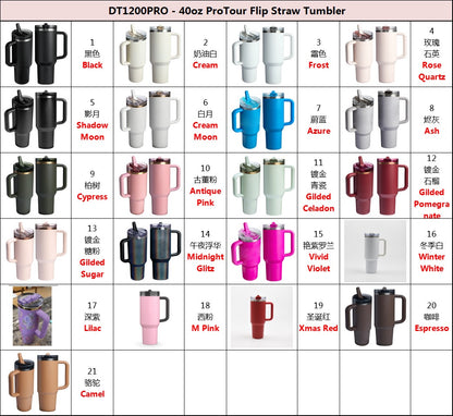 H3.0 40oz ProTour Quencher Tumblers with No Spill Leak Proof Lids For Laser Engraving 20Pack China Warehouse