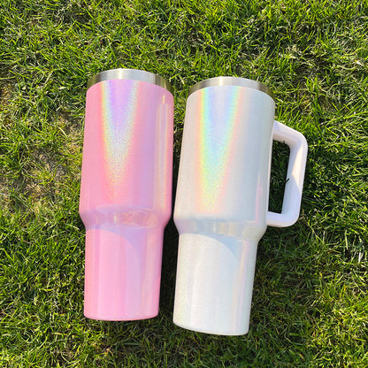 H1.0 40oz Shimmer Glitter White Sublimation Tumblers with Handle 25Pack China Warehouse