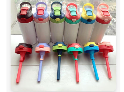 Kids 12oz 20oz White Blank Sublimation Water Bootles with Bounce Lids 25pack USA Warehouse