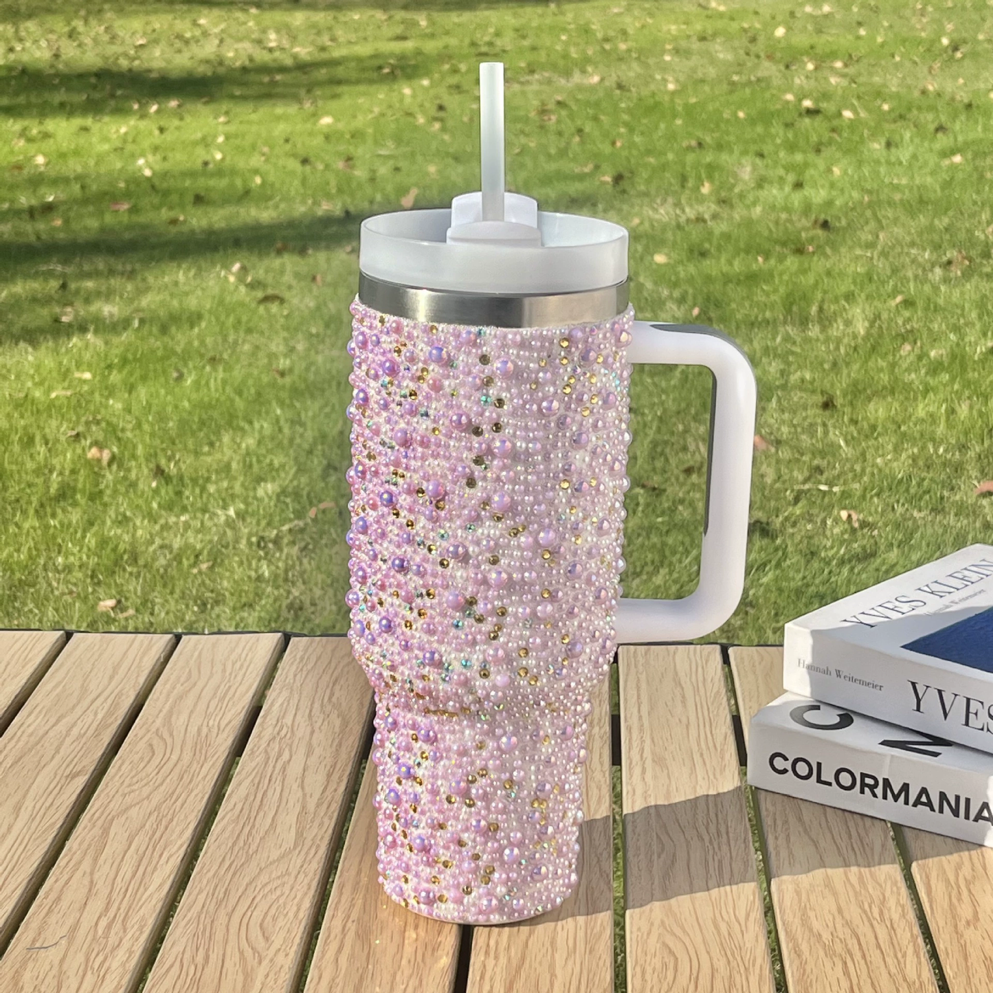 H2.0 40oz Bling Peral Tumblers Luxury Outdoor Travel Mugs for Women 20Pack China Warehouse
