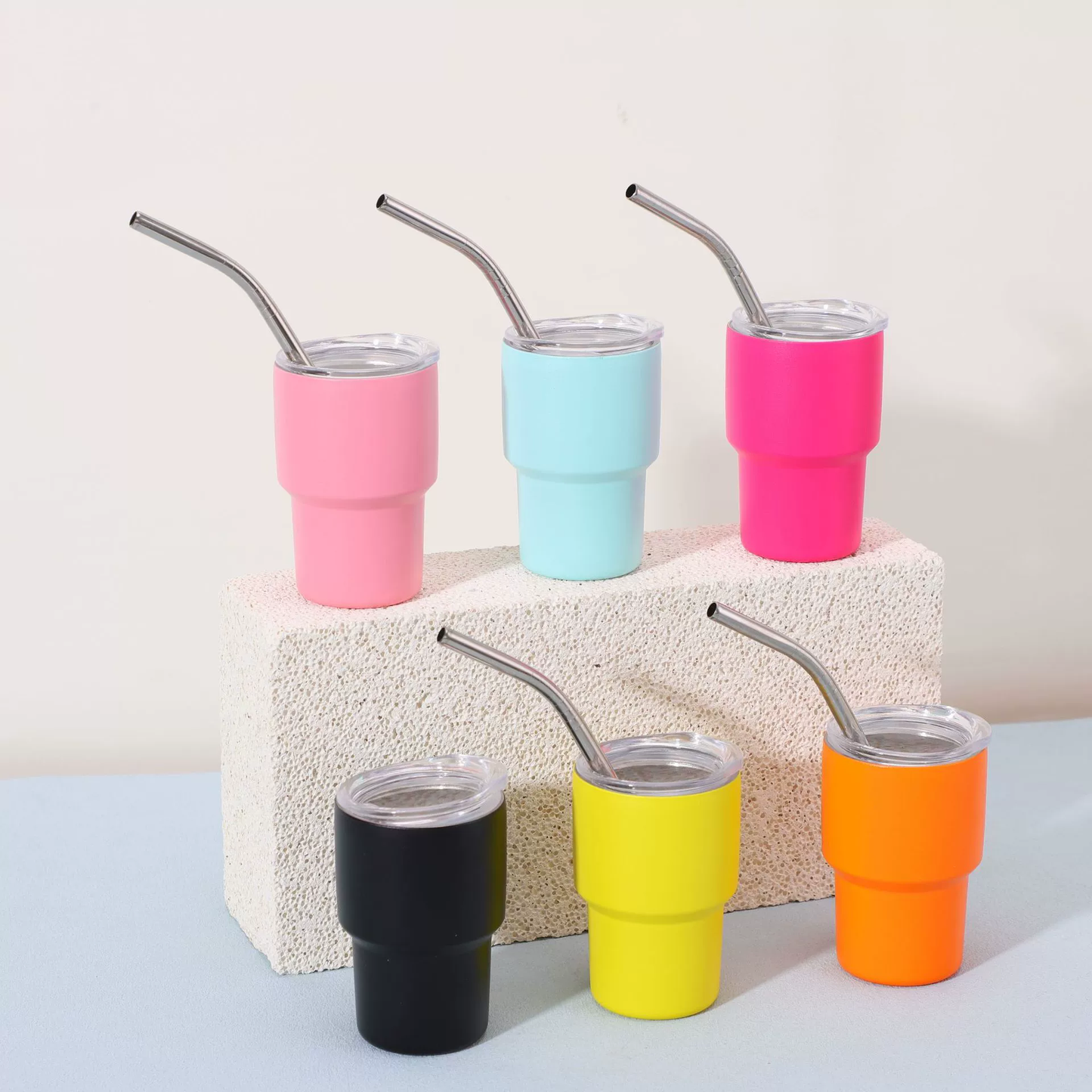 48Pack Party Mini 3oz Powder Coated Stianelss Steel Shot Tumblers for Laser Engraving USA Warehouse Ship