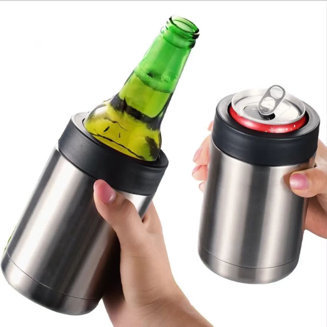 12oz 16oz Laser Engraved 4-1 Can Coolers Double Wall Stainless Steel Skinny Tumblers 25Pack China Warehouse