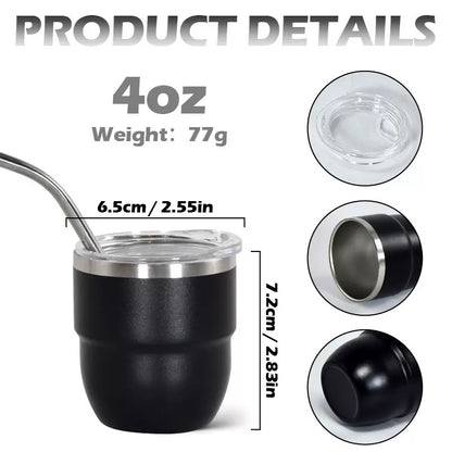 4oz Powder Coated Mini Shot Tumblers Inside with Enamel Coating for Laser Engraved 30Pack USA Warehouse