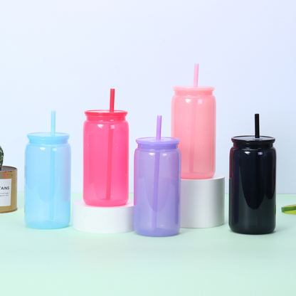 16oz Macaron Color Acrylic Plastic Can for UV DTF Wraps and Vinyl 50 Pack China Warehouse