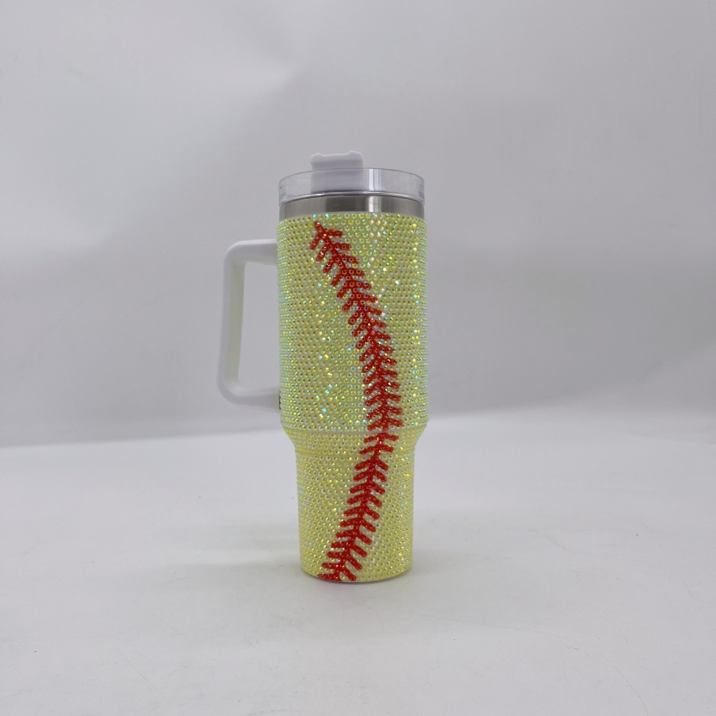 H1.0 40oz Baseball Bling Rhinestone Tumblers with Handle 20 Pack USA Warehouse