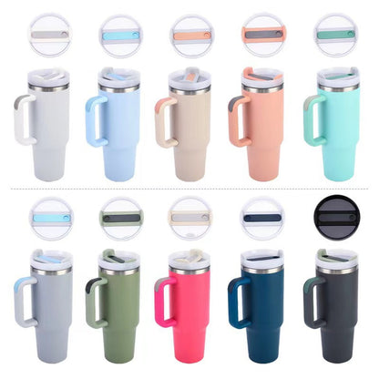 20 Pack China Warehouse H2.0 40oz Stainless Steel Tumblers with Handle for Laser Engraving Choose Color You Like Same As Stanley Shape