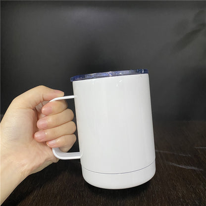 50 Pack 12oz White Blank Sublimation Stainless Steel Tumblers with Handle Water Coffee Mugs with Base for Heat Press Machine