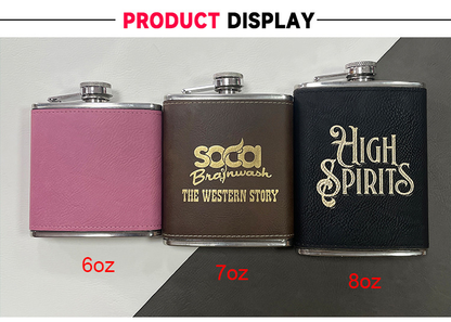 6oz 7oz 8oz Stainless Steel Wine Flask Veneer Suitable For Laser Engraving 50Pack China Warehouse