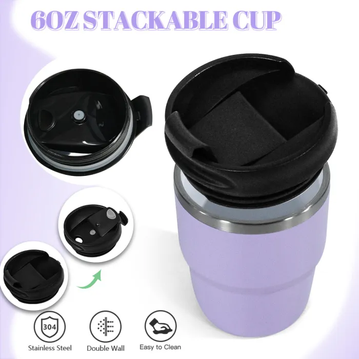 6oz Mini Coffee Cups Double Vacuum Tumblers Inside with Enamel Coating 30Pack USA Warehouse