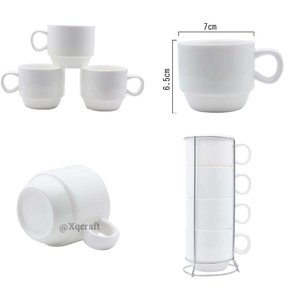 6oz Sublimation White Color Ceramic Coffee Mugs 12 Sets 48 Pack USA Warehouse