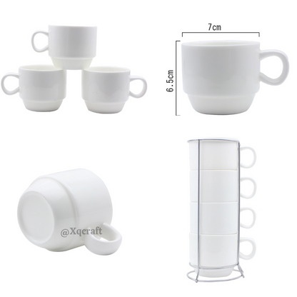 6oz Sublimation White Color Ceramic Coffee Mugs 12 Sets 48 Pack USA Warehouse