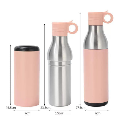 17oz Powder Coated 2 In One Cooler Can Tumblers with Portable Lids for Laser Engraving 25Pack China Warehouse