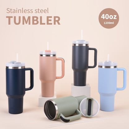 20 Pack China Warehouse H2.0 40oz Stainless Steel Tumblers with Handle for Laser Engraving Choose Color You Like Same As Stanley Shape