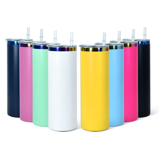 20oz 🌈Rainbow Underneath Skinny&Car Tumblers for Laser Engraving 8 Colors Mix 25 Pack USA Warehouse