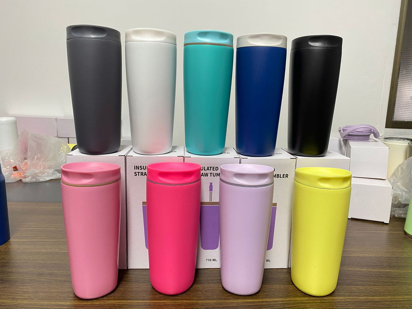 12oz 20oz Owala Style Double Wall Stainless Steel Tumblers with Direct Drinking Lids 25Pack China Warehouse