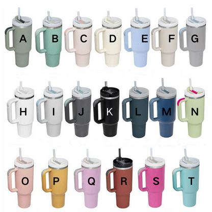 20 Pack China Warehouse H2.0 40oz Stainless Steel Tumblers with Handle for Laser Engraving Choose Color You Like Same As Stanley Shape