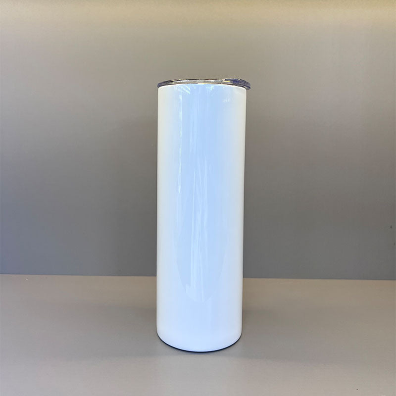 20oz Flat Edge Blank Sublimation Skinny Stainless Steel Double Wall Tumblers 50 Pack USA Warehouse