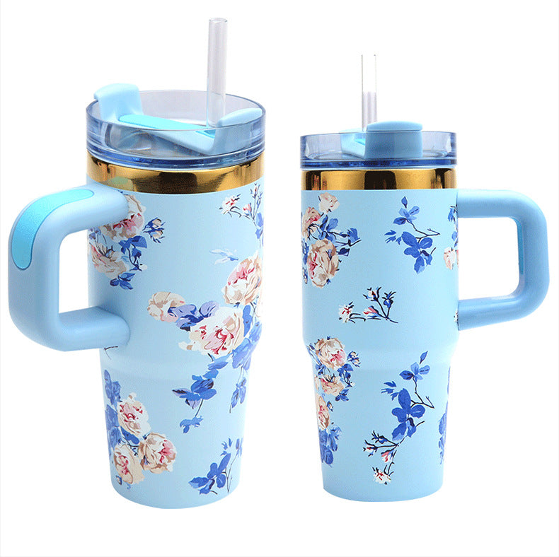 14oz 40oz Love Shack Fancy Collab 🌸 🎀 Mirror Gold Underneath Blank Quencher Tumblers with Flower Designs 20Pack