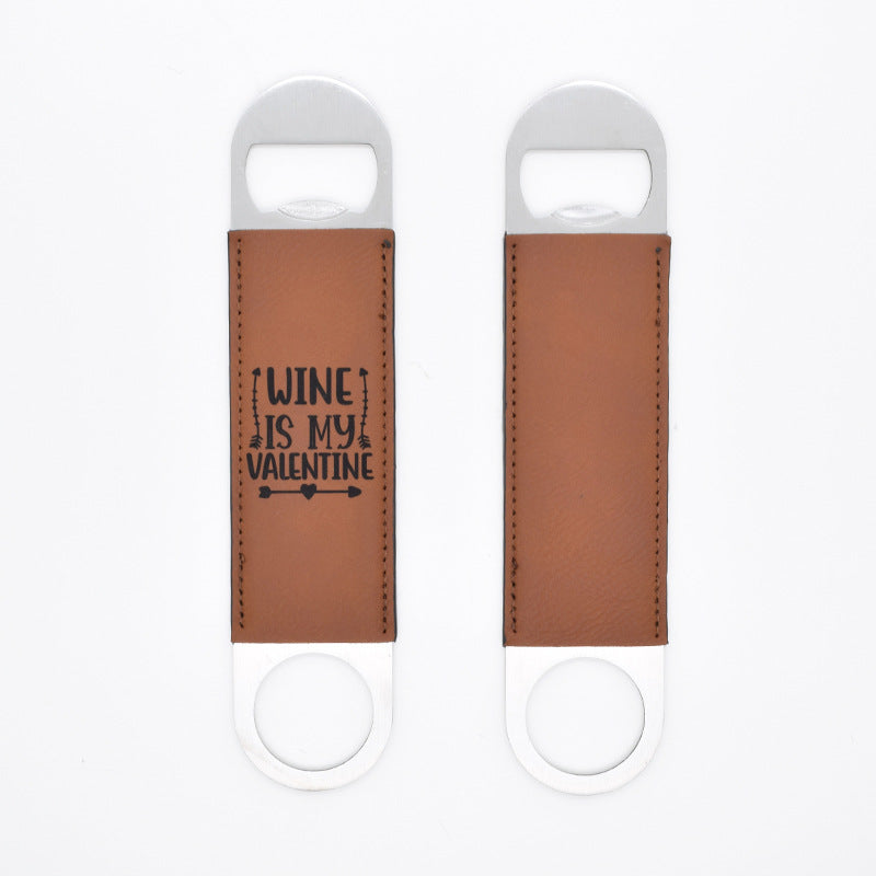 Leatherette Bottle Opener Blank Engravable Bottle Opener Metal Leather Monogram Bottle Opener Groomsmen Gifts 50pack