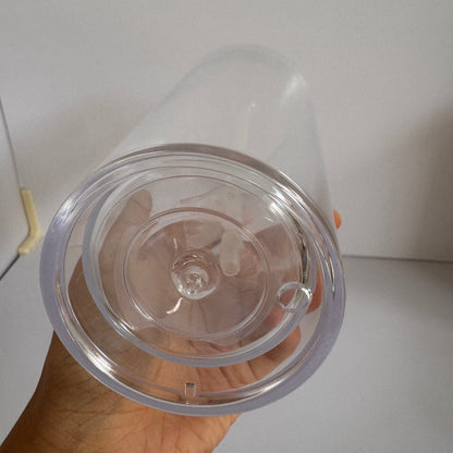 16oz 24oz Clear Snow Globe Plastic Cups Pre Drilled Hole and With Plug 20 Pack China Warehouse
