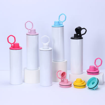 20oz Blank Sublimation Skinny Water Bottles With Colorful Lids with Handle 25 Pack China Warehouse