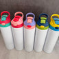 20oz Sublimation Water Bottles With Bounce Lids for Kids 5 Colors Lids Mix Style Tumblers 25 Pack
