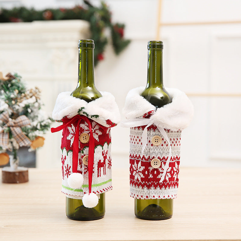 Christmas Style Wine Bottle Cover Cute Knitted Sweater Wine Bottle Cover 20Pack 100Pack China Warehouse