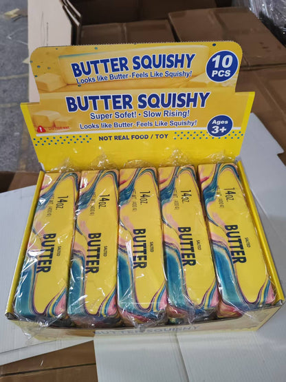 72 Pack Flour-filled TPR Butter Squishy Stress Relief Fidget Toy with PVC Gift Box Yellow Pink Halloween Style China Warehouse