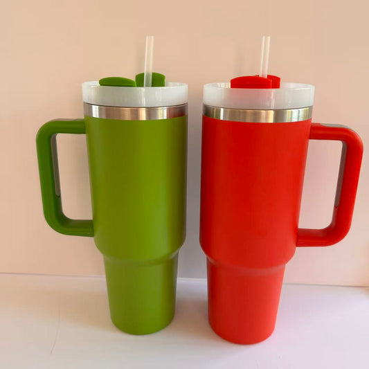 🎄♥️💚Christmas H2.0 40oz Red&Green Color Sliver Plated Powder Coated Tumblers for Laser Engrvaed 20 Pack China Warehouse