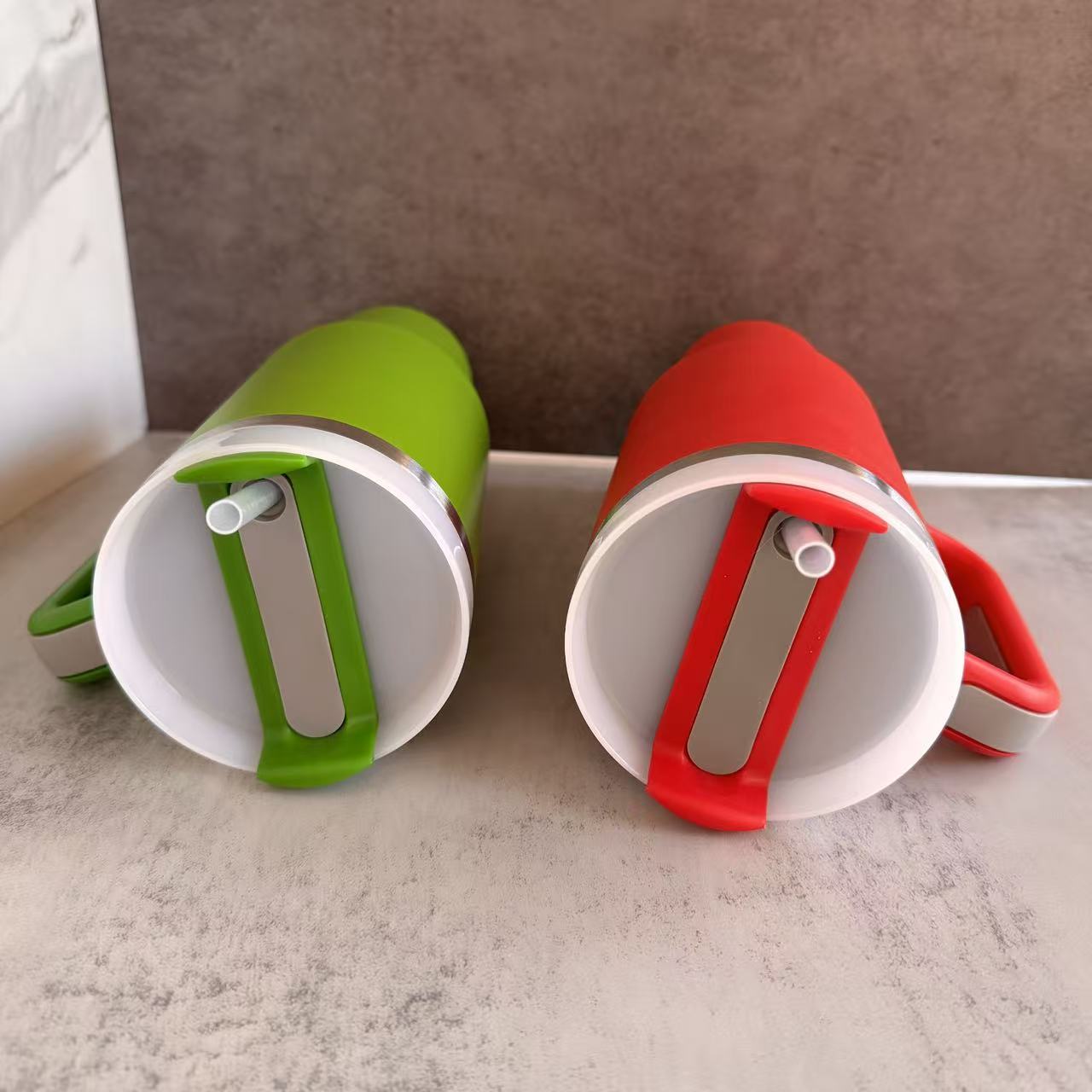 🎄♥️💚Christmas H2.0 40oz Red&Green Color Sliver Plated Powder Coated Tumblers for Laser Engrvaed 20 Pack China Warehouse