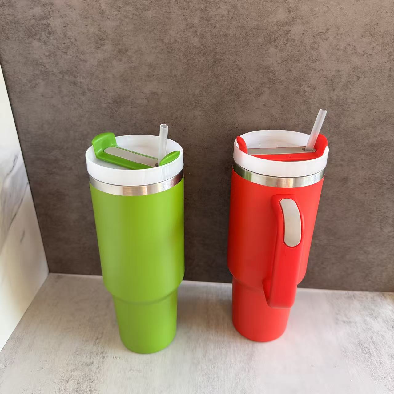 🎄♥️💚Christmas H2.0 40oz Red&Green Color Sliver Plated Powder Coated Tumblers for Laser Engrvaed 20 Pack China Warehouse