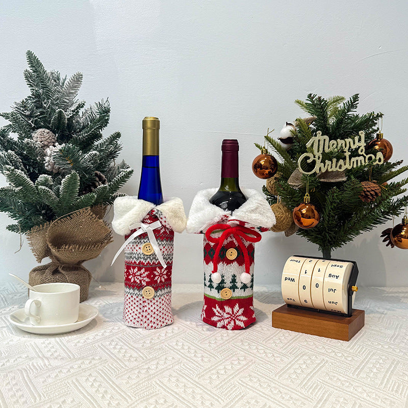Christmas Style Wine Bottle Cover Cute Knitted Sweater Wine Bottle Cover 20Pack 100Pack China Warehouse