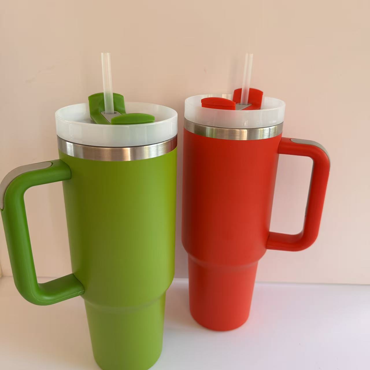 🎄♥️💚Christmas H2.0 40oz Red&Green Color Sliver Plated Powder Coated Tumblers for Laser Engrvaed 20 Pack China Warehouse