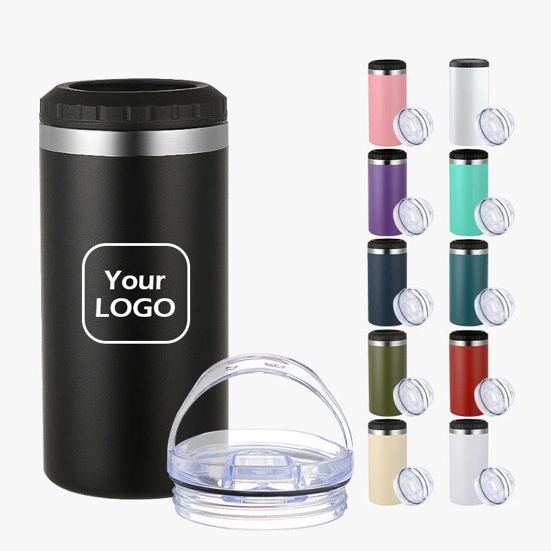 16oz Colorful Powder Coated Cooler Can with Two Lids for Laser Engraving 50Pack China Warehouse
