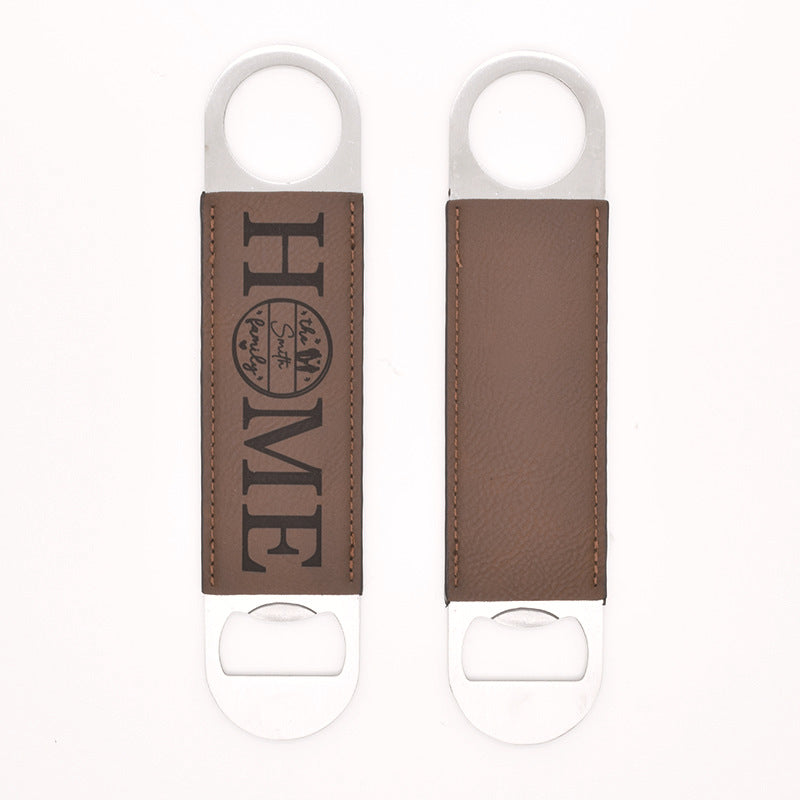 Leatherette Bottle Opener Blank Engravable Bottle Opener Metal Leather Monogram Bottle Opener Groomsmen Gifts 50pack