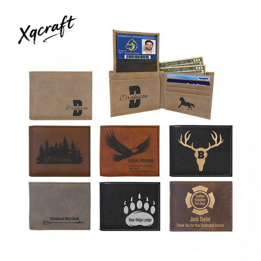 Custom Laserable Leatherette Men Women Wallets Suitable for Laser Engraving 50 Pack China Warehouse