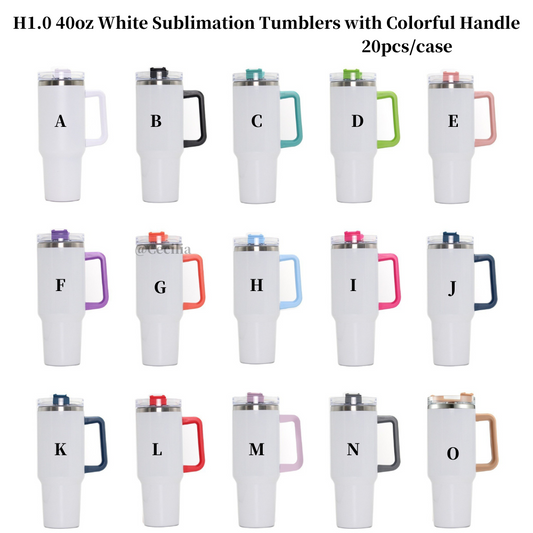 20Pack China Warehouse H1.0 40oz Glossy White Color Blank Sublimation Tumblers for Heat Press Machine Double Wall Stainless Steel Cups for DIY