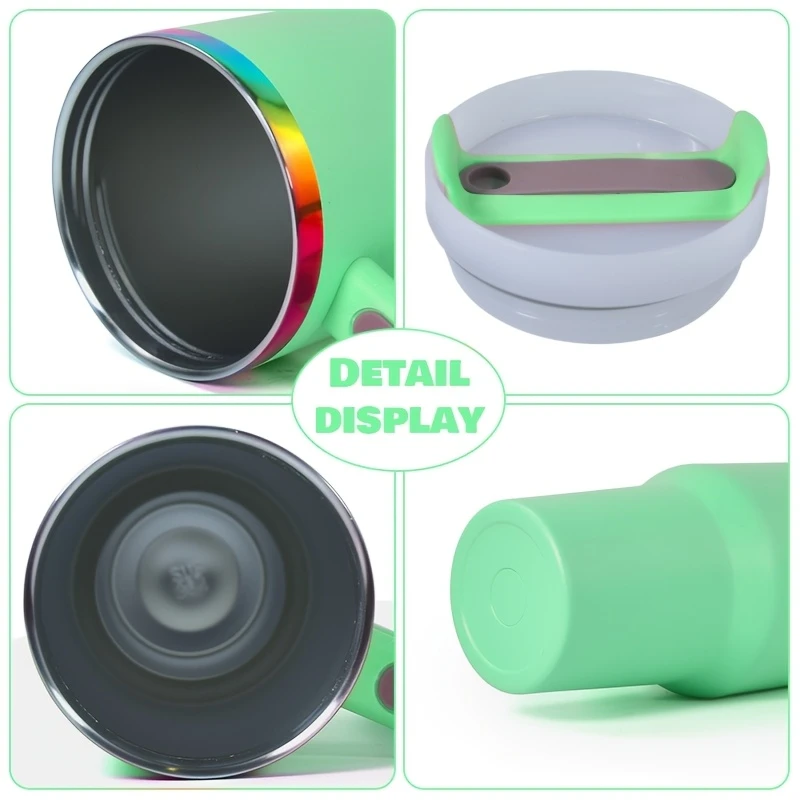 🌈H2.0 40oz Rainbow Plated Powder Coated Tumblers for Laser Engraving 20 Pack USA Warehouse