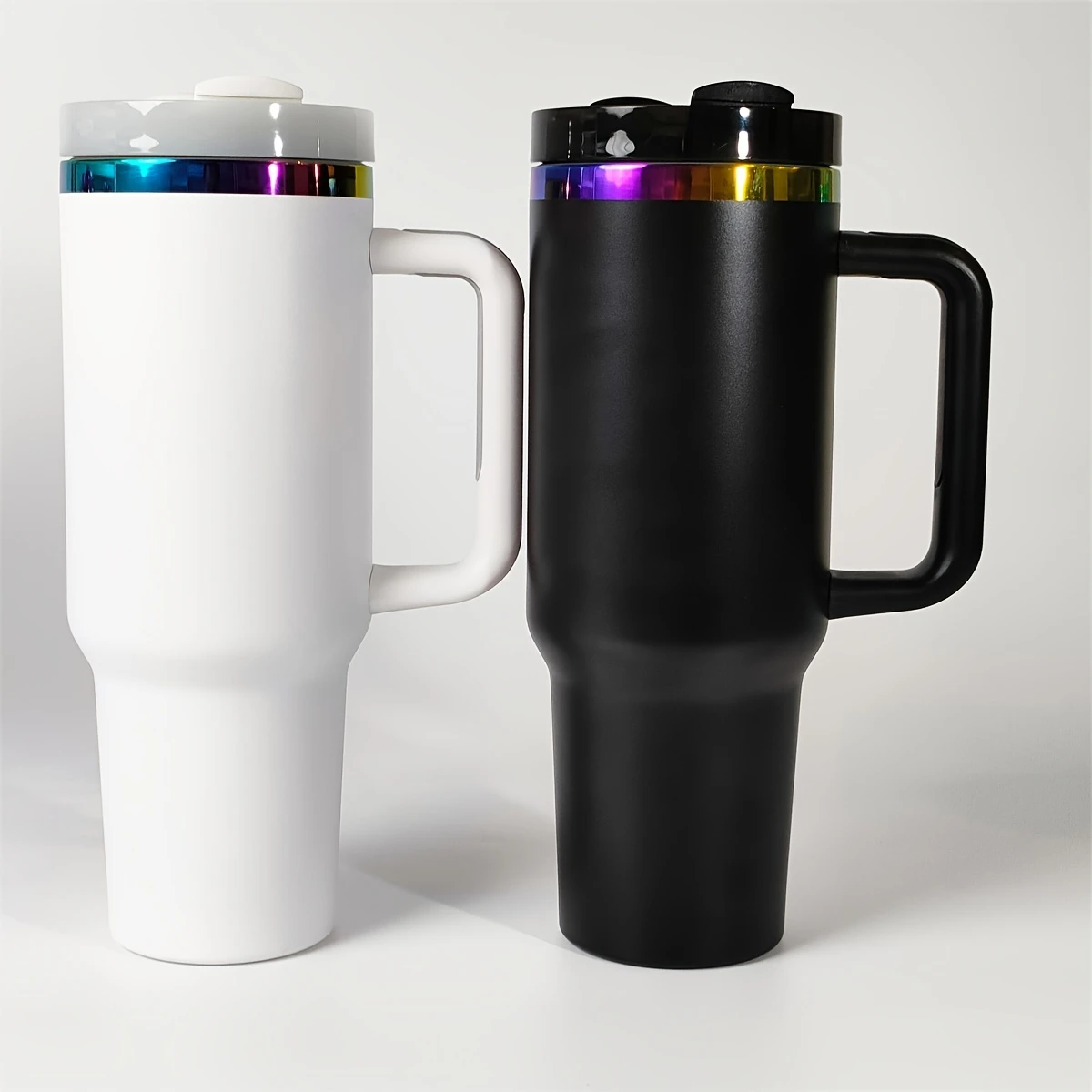 🌈H2.0 40oz Rainbow Plated Powder Coated Tumblers for Laser Engraving 20 Pack USA Warehouse