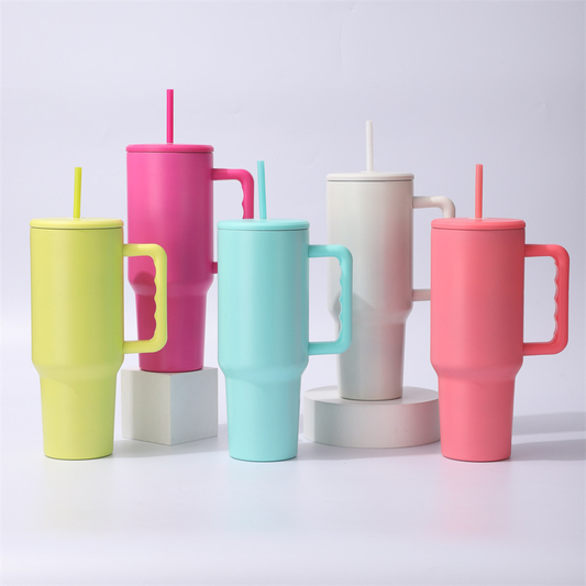 H3.0 40oz Sublimation Matt Macaron Color Tumblers with Handle 25 Pack USA Warehouse