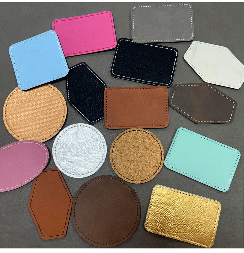 Laser Engraved Leather Patch Hat Custom Logo Leather Patches 200 Pack China Warehouse  by air ship