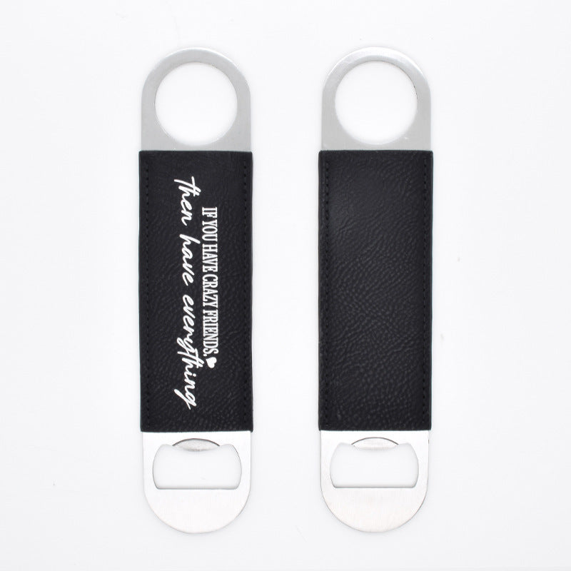 Leatherette Bottle Opener Blank Engravable Bottle Opener Metal Leather Monogram Bottle Opener Groomsmen Gifts 50pack