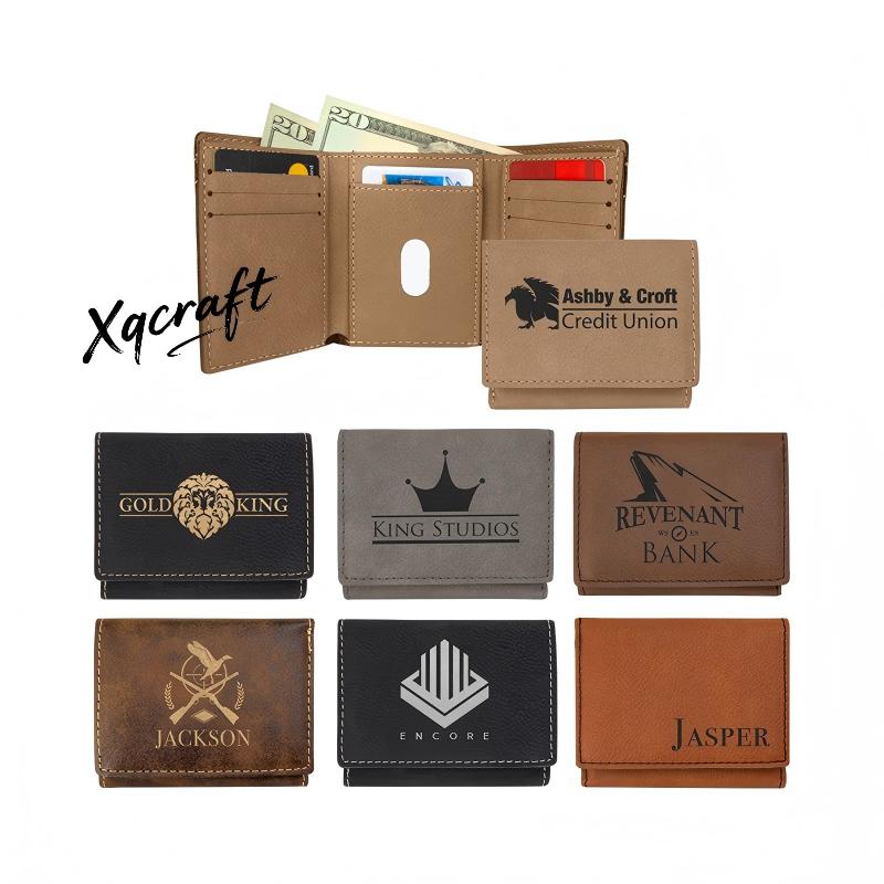 Custom Laserable Leatherette Men Women Wallets Suitable for Laser Engraving 50 Pack China Warehouse