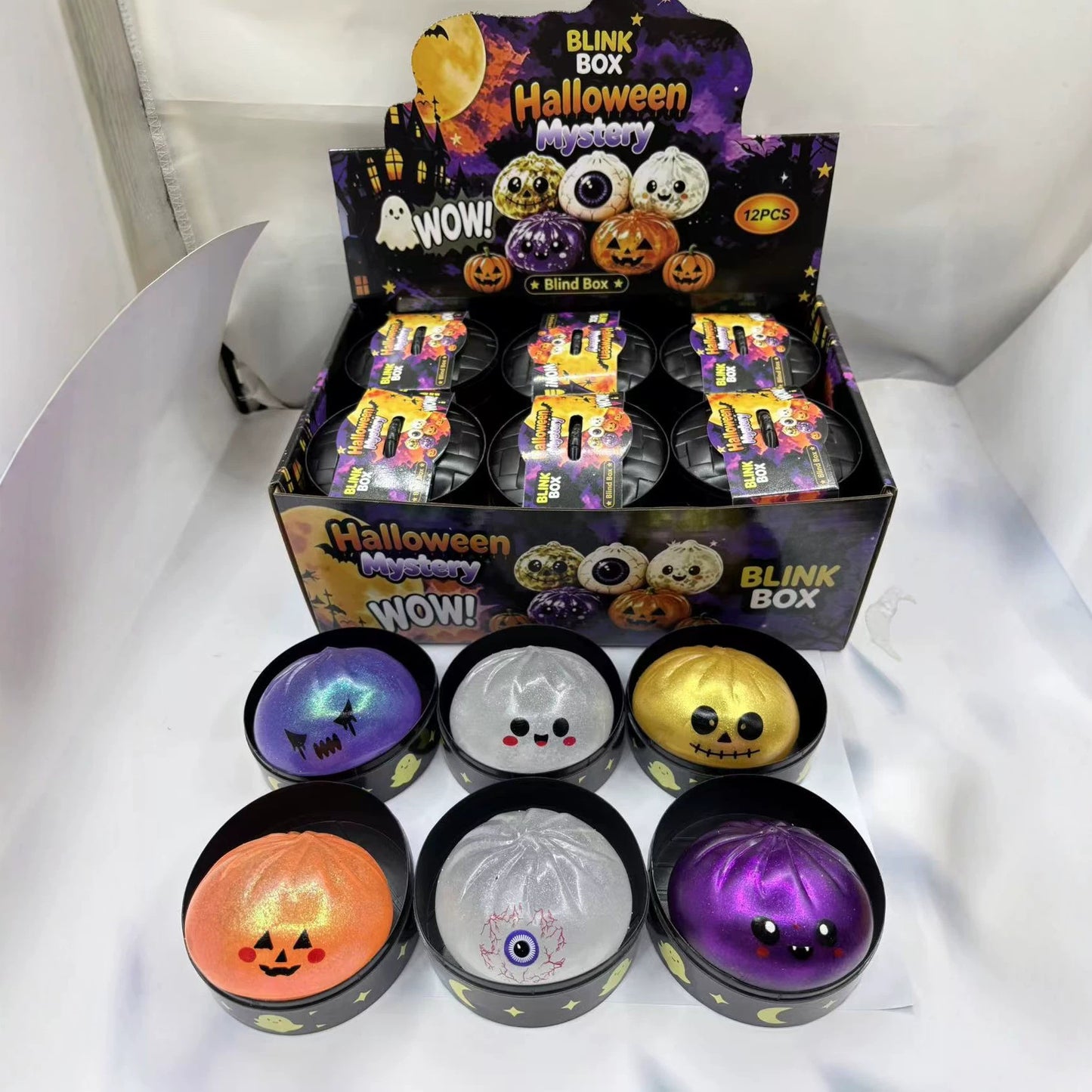 72 Pack Maltose Slow Rising Halloween Pumpkin Squeezee Toy Squishy Stress Relief Fidget Toys China Warehouse