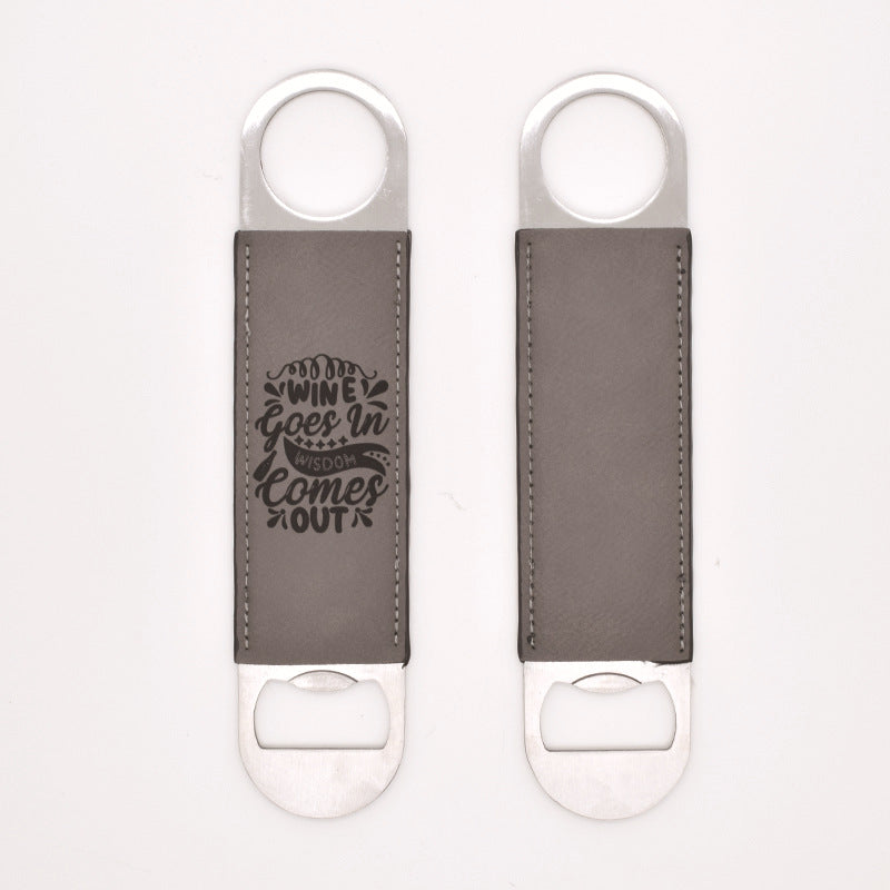 Leatherette Bottle Opener Blank Engravable Bottle Opener Metal Leather Monogram Bottle Opener Groomsmen Gifts 50pack