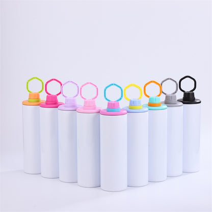 20oz Blank Sublimation Skinny Water Bottles With Colorful Handle Lids 14 Colors Mix 25 Pack China Warehouse