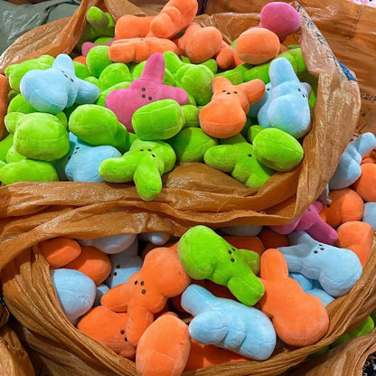 100 Pack Easter Bunny Stuffed Animal Cute Carrot Peep Bunny Doll Easter Basket Stuffers Rabbits Animal Easter Bunny Plush Doll Toy Desktop Sofa Decor