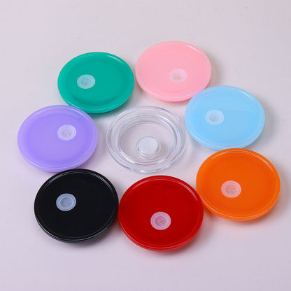 50Pack 100Pack Many Colors 16oz Plastic Lids Bling Rhinestone Lids and Silicone Lids Cover for 16oz Glass Can