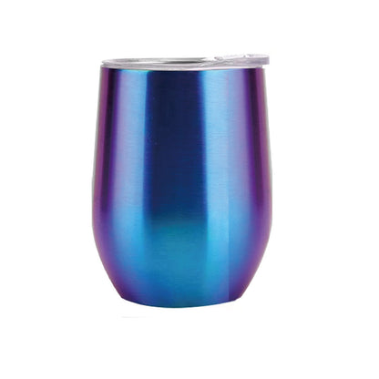 50Pack 12oz Rainbow Plated Wine Tumbles Double Wall Insulated Cups for Laser Engraving Best Gifts for Mother's Day